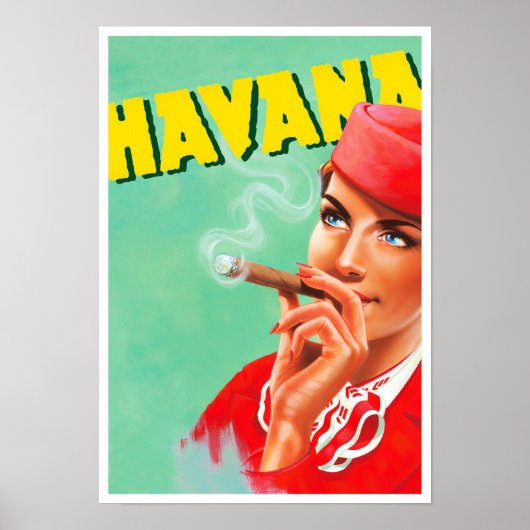 Affiche de voyage vintage Havana Cuba (Devant)