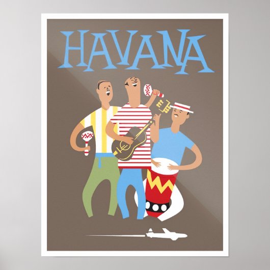 Affiche de voyage vintage Havana Cuba (Devant)