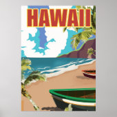 Affiche de voyage vintage Hawaï (Devant)