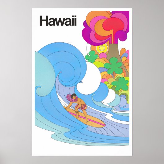 Affiche de voyage vintage Hawaï (Devant)