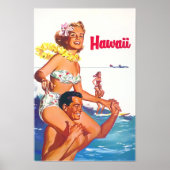 Affiche de voyage vintage Hawaï (Devant)