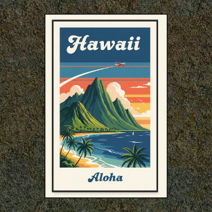 Affiche de voyage Vintage hawaïenne des années 196