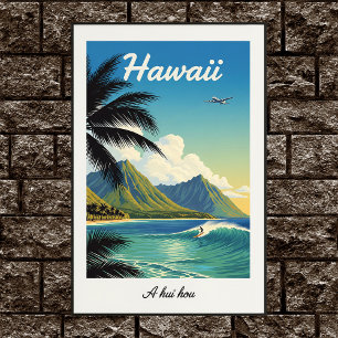 Affiche de voyage Vintage hawaïenne des années 196