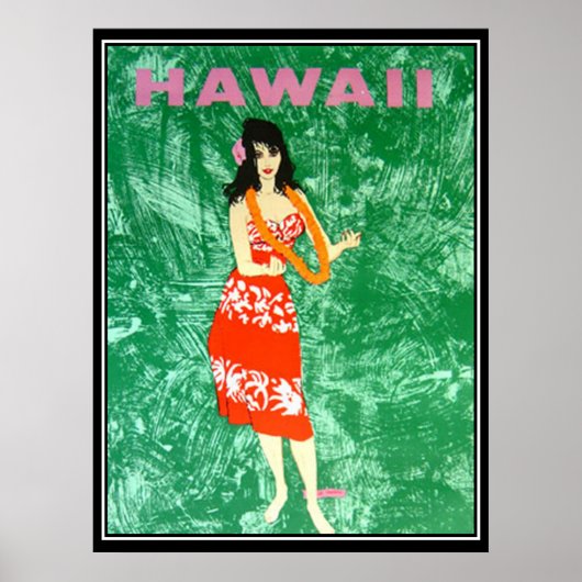 Affiche de voyage vintage Hawaii (Devant)