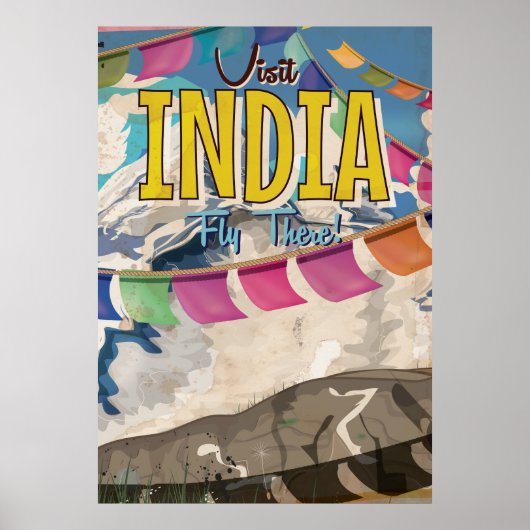 Affiche de voyage vintage Inde (Devant)