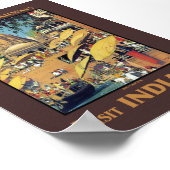 Affiche de voyage vintage Inde Varanasi Ganges ann (Coin)