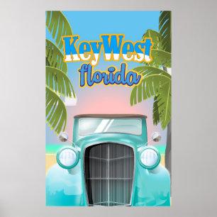 Affiche de voyage vintage Key West, Floride États-