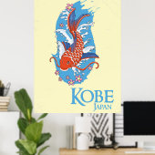Affiche de voyage vintage Kobe Japon (Bureau à domicile)