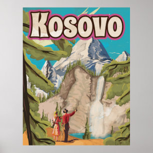 Affiche de voyage vintage Kosovo