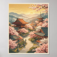 Affiche de voyage Vintage Kyoto Japon | Art mural