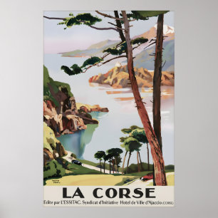 Affiche de voyage vintage La Corse, Corse