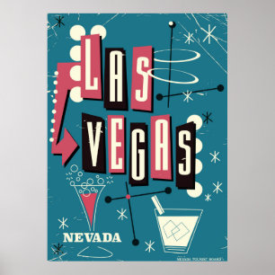 Affiche de voyage vintage Las Vegas nevada
