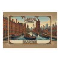 Affiche de voyage vintage Leeds Angleterre