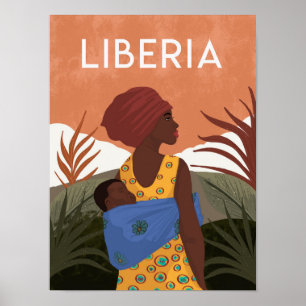 affiche de voyage vintage Liberia Sierra Leone