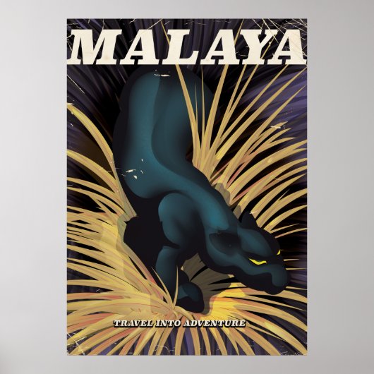 Affiche de voyage vintage Malaya. (Devant)