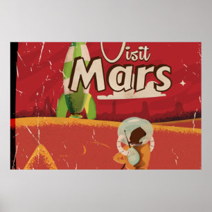 Affiche de voyage vintage Mars