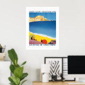 Affiche de voyage vintage mer Méditerranée plage (Bureau à domicile)
