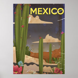 Affiche de voyage vintage Mexique.