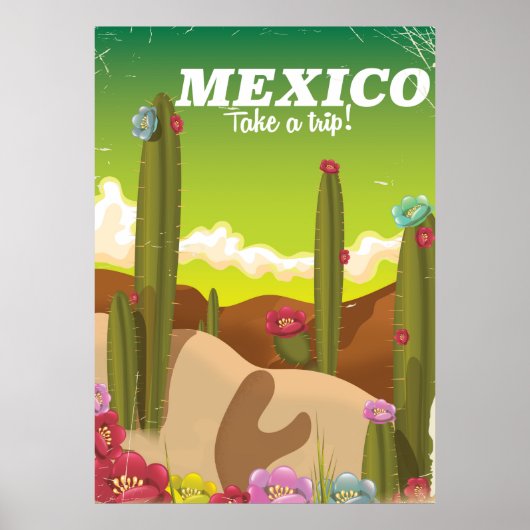 affiche de voyage vintage Mexique désert (Devant)