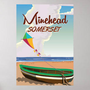 Affiche de voyage vintage Minehead Somerset