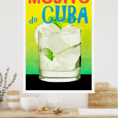 Affiche de voyage vintage Mojito de Cuba (Cuisine)
