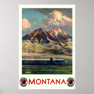 Affiche de voyage vintage Montana États-Unis