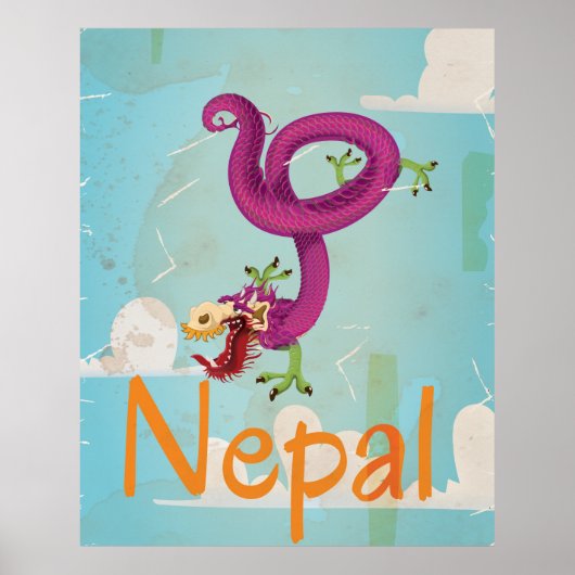 Affiche de voyage vintage Népal (Devant)