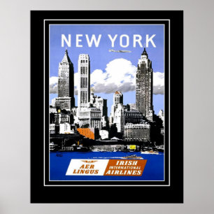 Affiche de voyage vintage New York City grand form