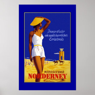 Affiche de voyage vintage Nordseebad Norderney