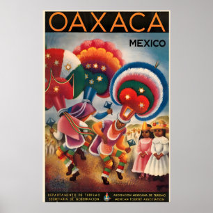 Affiche de voyage vintage Oaxaca Mexique