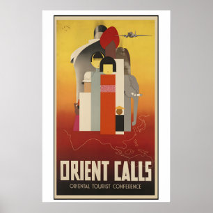 Affiche de voyage vintage Orient Calls - Encadrée