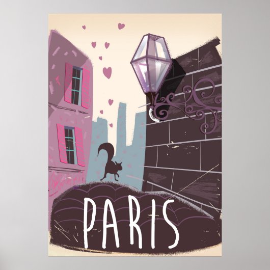 Affiche de voyage vintage Paris (Devant)