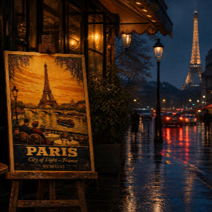 Affiche de voyage vintage Paris France – Art mural