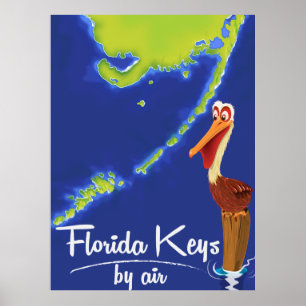 Affiche de voyage vintage Pélican des Florida Keys