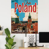 Affiche de voyage vintage Pologne (Bureau à domicile)