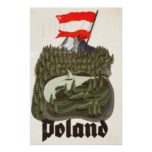 Affiche de voyage vintage Pologne