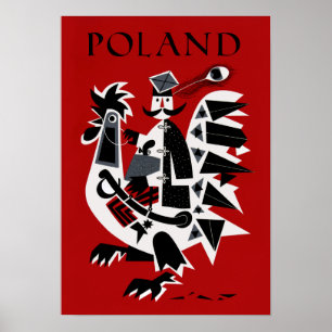 Affiche de voyage Vintage pour la Pologne
