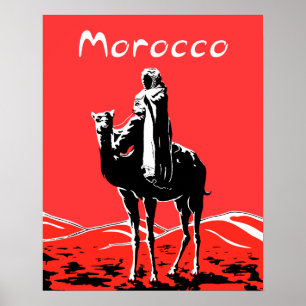 Affiche de voyage vintage pour le Maroc