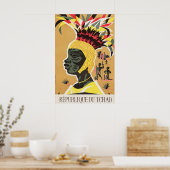 Affiche de voyage vintage République du Tchad (Cuisine)