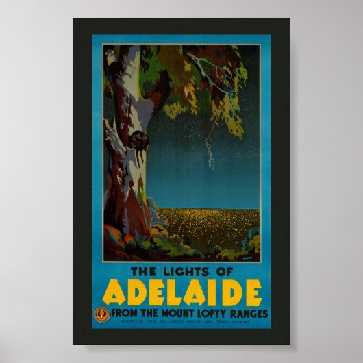 Affiche de voyage vintage restaurée d'Australie Ad (Devant)
