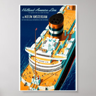 Affiche de voyage vintage restaurée des Pays-Bas