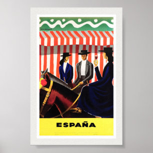 Affiche de voyage vintage restaurée Espana Espagne
