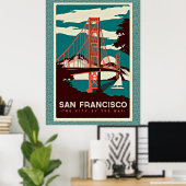 Affiche de voyage vintage San Francisco (Bureau à domicile)