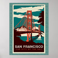 Affiche de voyage vintage San Francisco