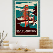 Affiche de voyage vintage San Francisco (Cuisine)