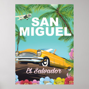 Affiche de voyage vintage San Miguel El Salvador