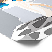 affiche de voyage vintage Santorin Grèce (Coin)