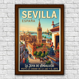 Affiche de voyage vintage Séville, Espagne des ann