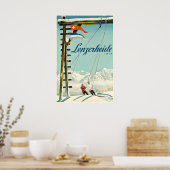 Affiche de voyage vintage ski Lenzerheide Suisse (Cuisine)