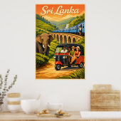 Affiche de voyage vintage Sri Lanka (Cuisine)
